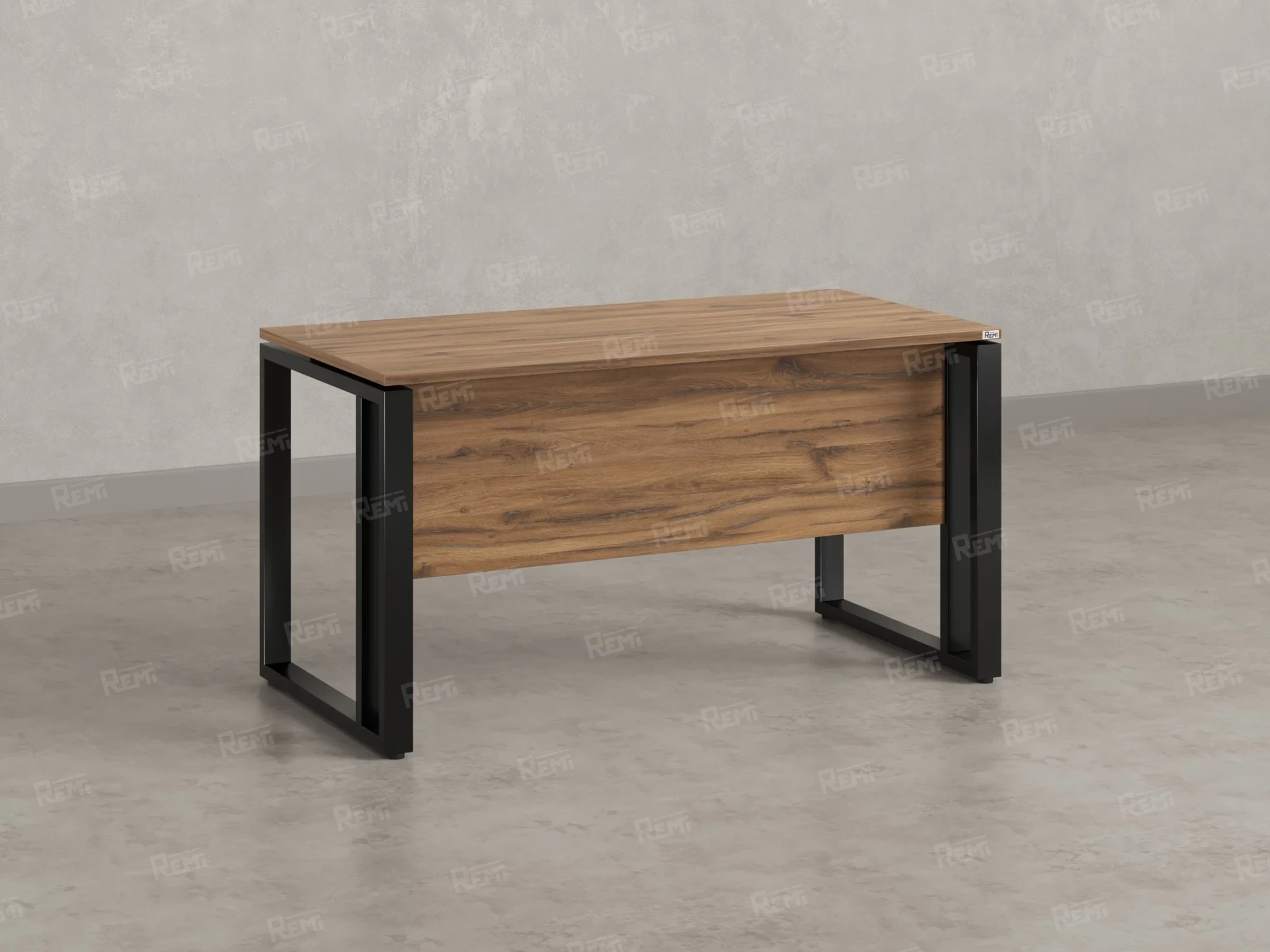 Стол прямой на О-образных опорах с экраном ЛДСП 1400x900x750 RM041-14x9 Юстус/Черный