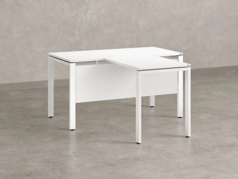 Стол с брифингом с парящей столешницей на П-образных опорах с экраном ЛДСП RM043-10x7 1000x1700x750 Белый/Белый