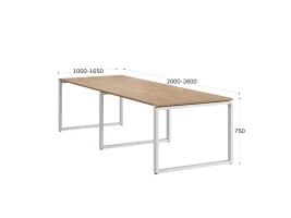 Cтол для переговоров, на О-обазном каркасе 2500x1000x750 RM081-250x100 Юстус/Белый