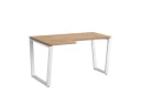 Стол угловой, U-опора, левый 1600x900/1200x750, RM051-16x9-12 Дуб Юстус/Белый