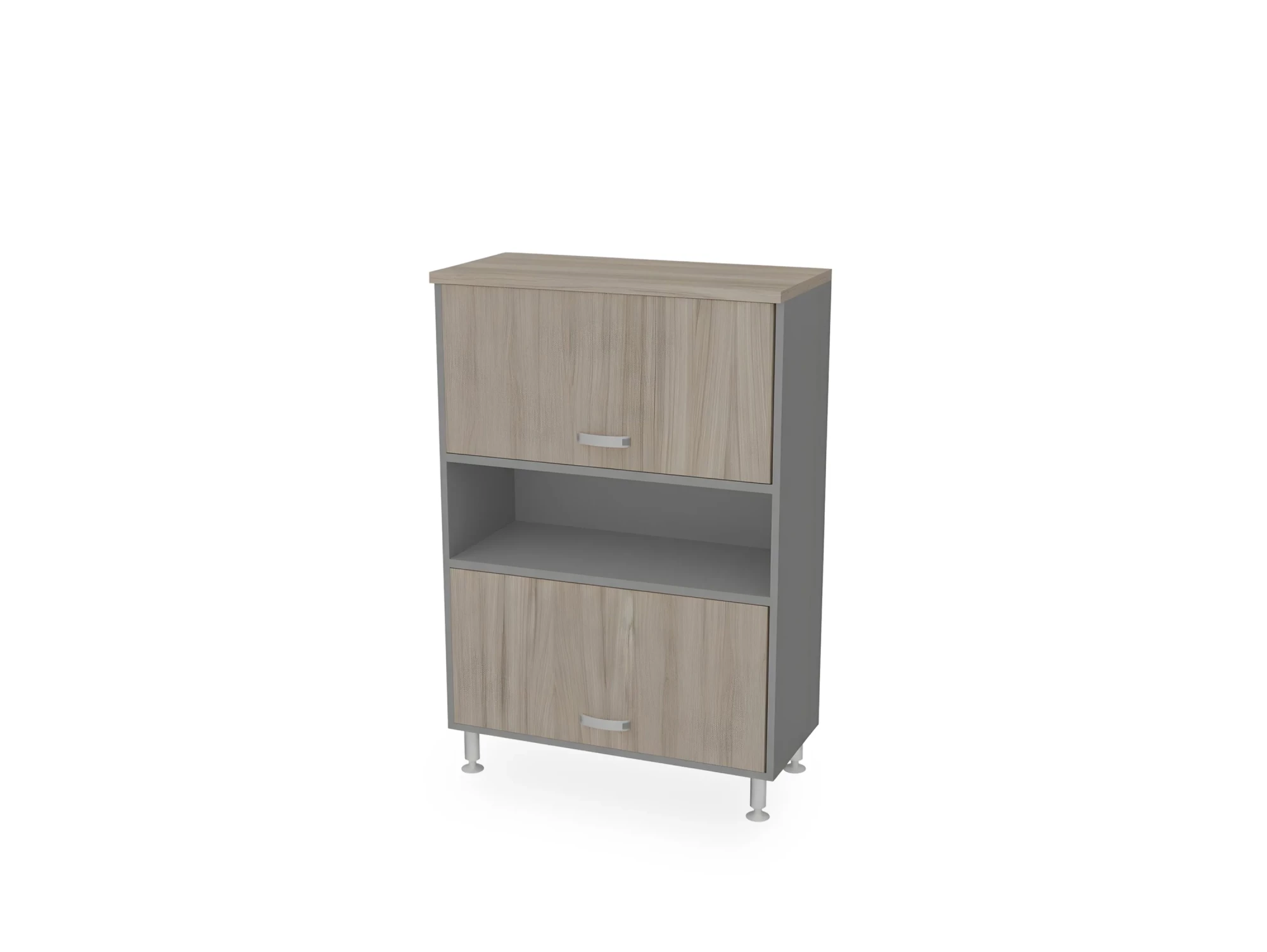 BRL RB055-90х43 Шкаф с двумя лифт-дверями 900х430х1290 Шорвуд/Серый вулканический