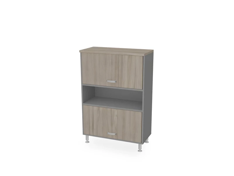 BRL RB055-90х43 Шкаф с двумя лифт-дверями 900х430х1290 Шорвуд/Серый вулканический