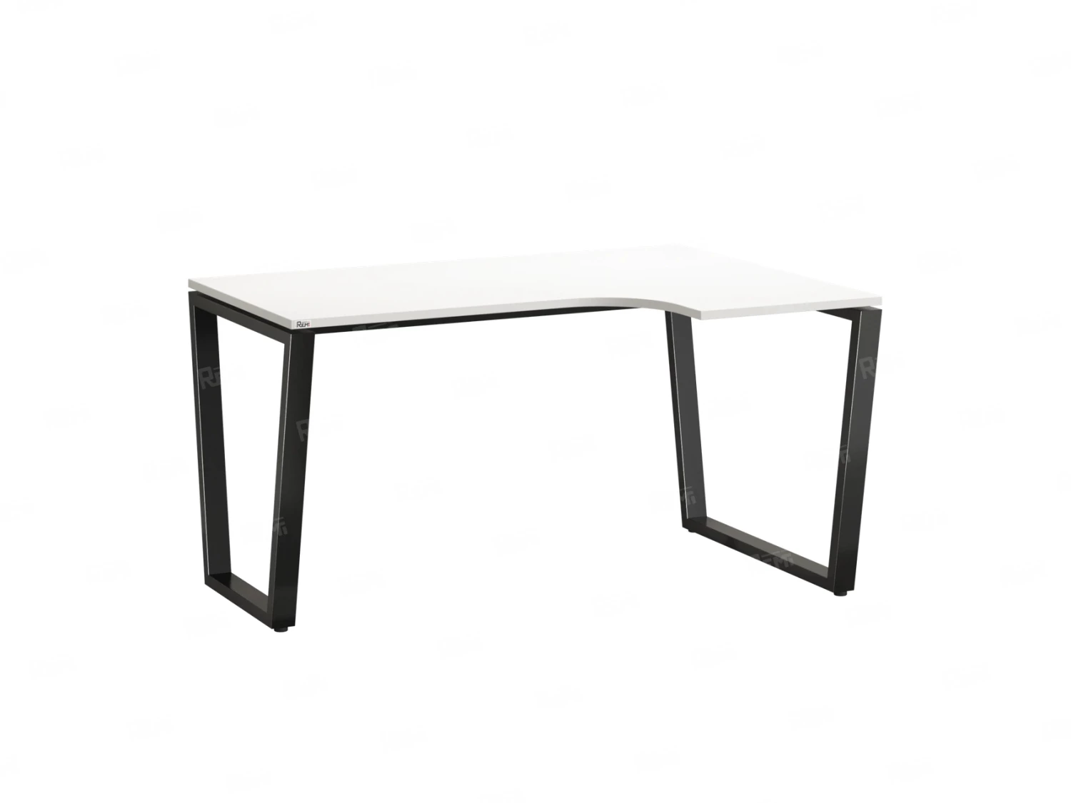 Стол угловой, U-опора, правый 1800x700/900x750, RM050-18x7-9 Белый/Черный