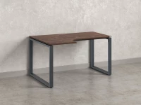 Стол угловой, О-опора, левый 1800x800/1000x750, RM055-18x8-10 Дуб Апрельский шоколад/Серый