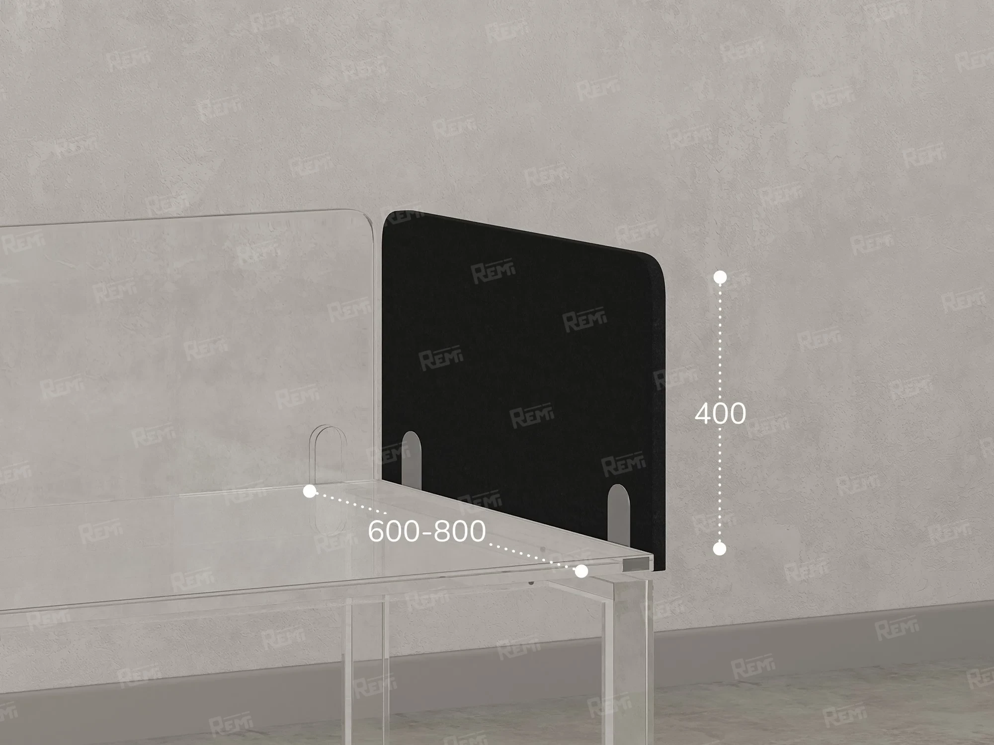 Фронтальный тканевый экран 800x16x400 RM205-80x40 Черный