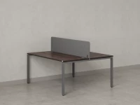 Бенч-система, 2 рабочих места, с одним тканевым экраном 1600x1400x750 RM165-1-16x14 Дуб Апрельский шоколад/Серый