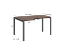 Стол угловой, П-опора, левый 1600x800/1000x750, RM053-16x8-10 Дуб Апрельский шоколад/Серый