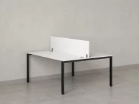 Бенч-система, 2 рабочих места, с одним экраном ЛДСП 1000x1600x750 RM165-2-10x16 Белый/Черный