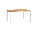 Стол угловой, П-опора, правый 1600x900/1200x750, RM052-16x9-12 Дуб Юстус/Белый