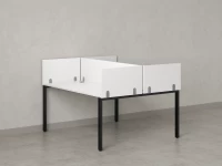 Бенч-система, 2 рабочих места, 5 ЛДСП экранов 1400x1400x750 RM165-4-14x14 Белый/Черный