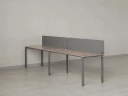 Бенч-система в 1 ряд, 2 рабочих места 2 тканевых экранов 2000x800x750 RM167-3-20x8 Дуб Маувелла/Серый
