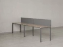 Бенч-система в 1 ряд, 2 рабочих места 2 тканевых экранов 2000x800x750 RM167-3-20x8 Дуб Маувелла/Серый