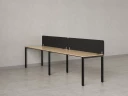 Бенч-система в 1 ряд, 2 рабочих места 2 тканевых экранов 3200x600x750 RM167-3-32x6 Вяз Швейцарский светлый/Черный