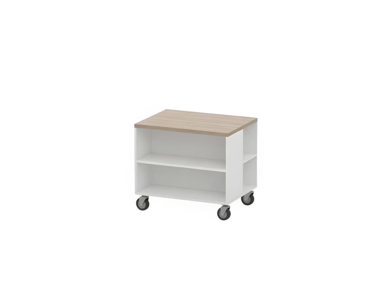 BRL RB012-80х60 Тумба для копира на роликовых опорах 800х600х640 Дрифтвуд/Белый