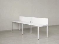 Бенч-система в 1 ряд, 2 рабочих места 2 ЛДСП экранов 2000x700x750 RM167-4-20x7 Белый/Белый