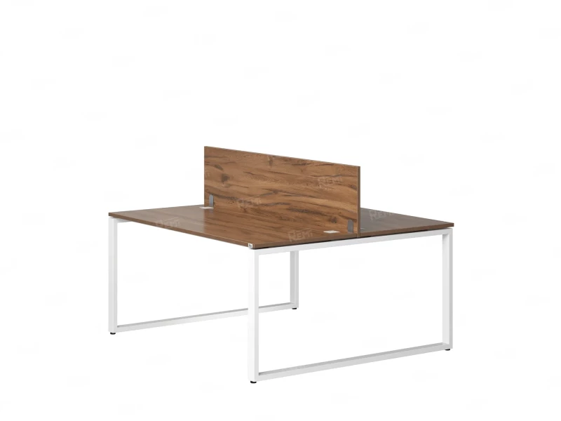 Бенч-система, 2 рабочих места, с одним экраном ЛДСП 1200x1200x750 RM169-2-12x12 Дуб Юстус/Белый