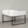 Бенч-система, 2 рабочих места, 5 ЛДСП экранов 1400x1400x750 RM169-4-14x14 Белый/Черный