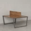 Бенч-система, 2 рабочих места, с одним экраном ЛДСП 1200x1200x750 RM172-2-12x12 Дуб Юстус/Серый
