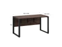 Стол прямой на О-образных опорах, экран ЛДСП 1600x800x750 RM006-16x8 Дуб Апрельский шоколад/Черный