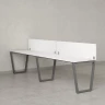 Бенч-система в 1 ряд, 2 рабочих места 2 ЛДСП экранов 2000x700x750 RM174-4-20x7 Белый/Серый