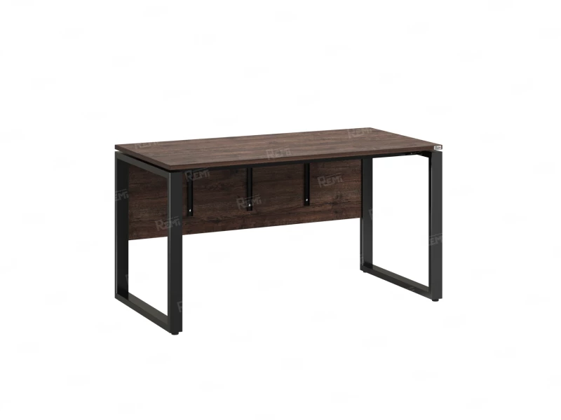 Стол прямой, О-опоры, экран ЛДСП,парящая стол-ца 1400x700x750 RM008-14x7 Дуб Апрельский шоколад/Черный