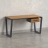Стол прямой с подвесной тумбой, U-опора 1600x600x750 RM034-16x6 Дуб Юстус/Серый