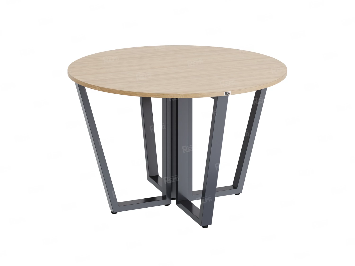 Круглый стол на U-образных опорах 1200x1200x750 RM188-12x12 Вяз Швейцарский светлый/Серый