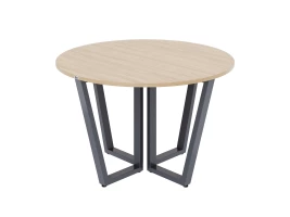 Круглый стол на U-образных опорах 1200x1200x750 RM188-12x12 Вяз Швейцарский светлый/Серый