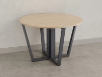 Круглый стол на U-образных опорах 1200x1200x750 RM188-12x12 Вяз Швейцарский светлый/Серый