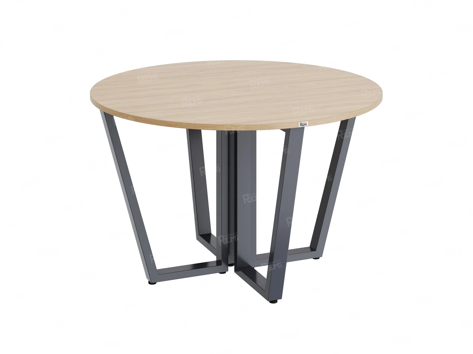 Круглый стол на U-образных опорах 1200x1200x750 RM188-12x12 Вяз Швейцарский светлый/Серый