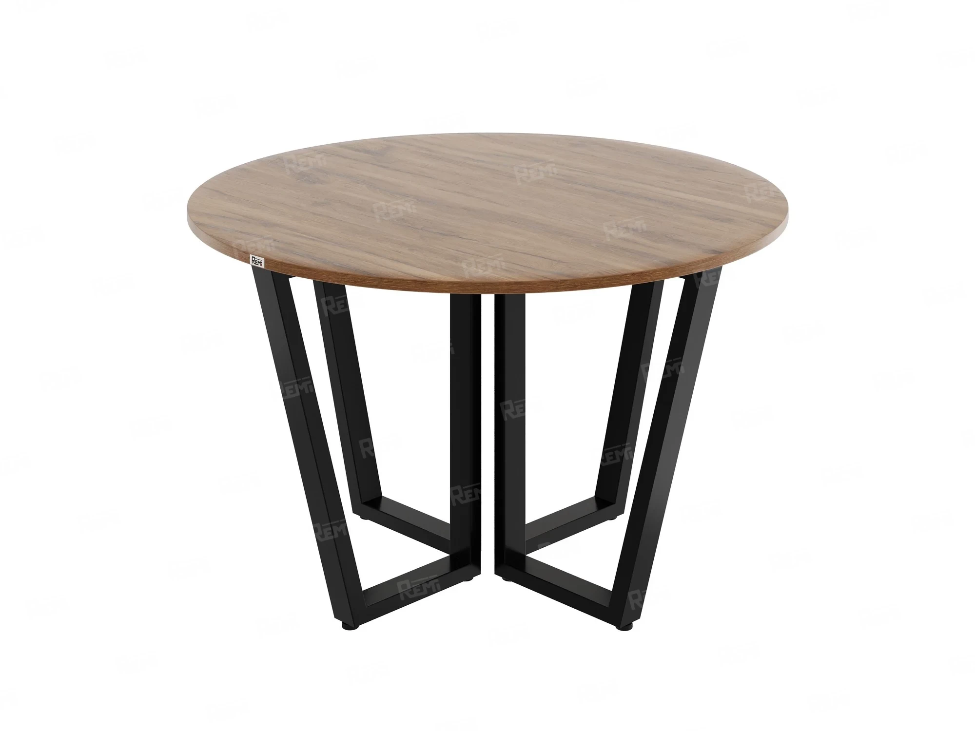 Круглый стол на U-образных опорах 1800x1800x750 RM188-18x18 Дуб Юстус/Черный