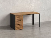 Стол прямой с тумбой на П-образных опоре, левый 1800x700x750 RM102-18x7 Юстус/Черный