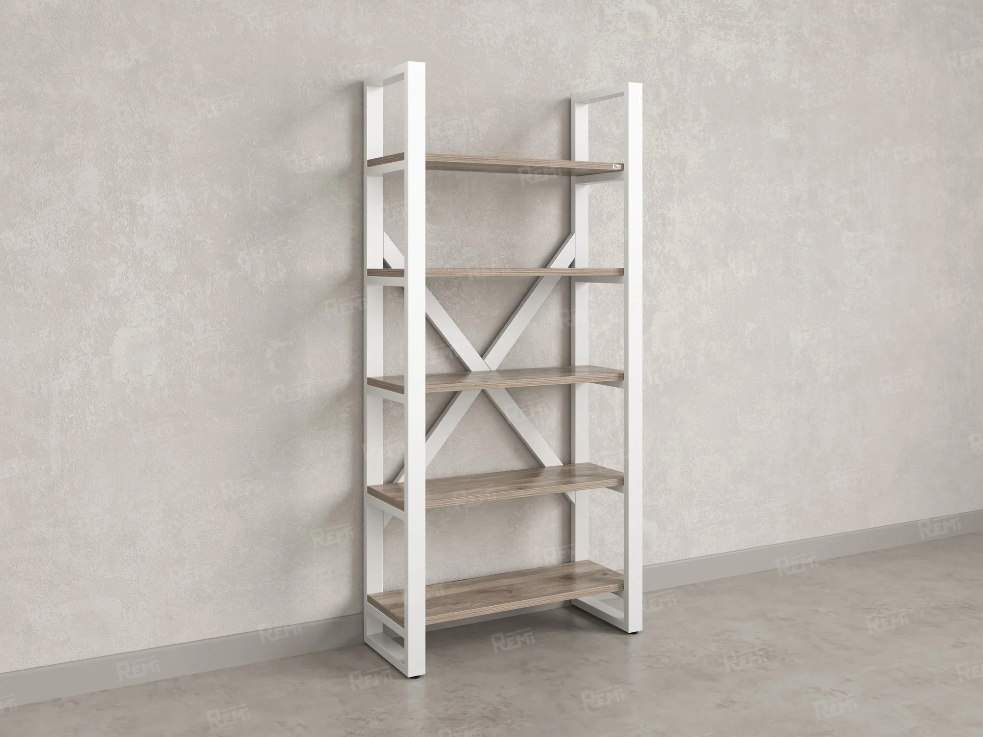 Стеллаж, 5 уровней 900x370x1920 RM131-90x37 Дуб Маувелла/Белый