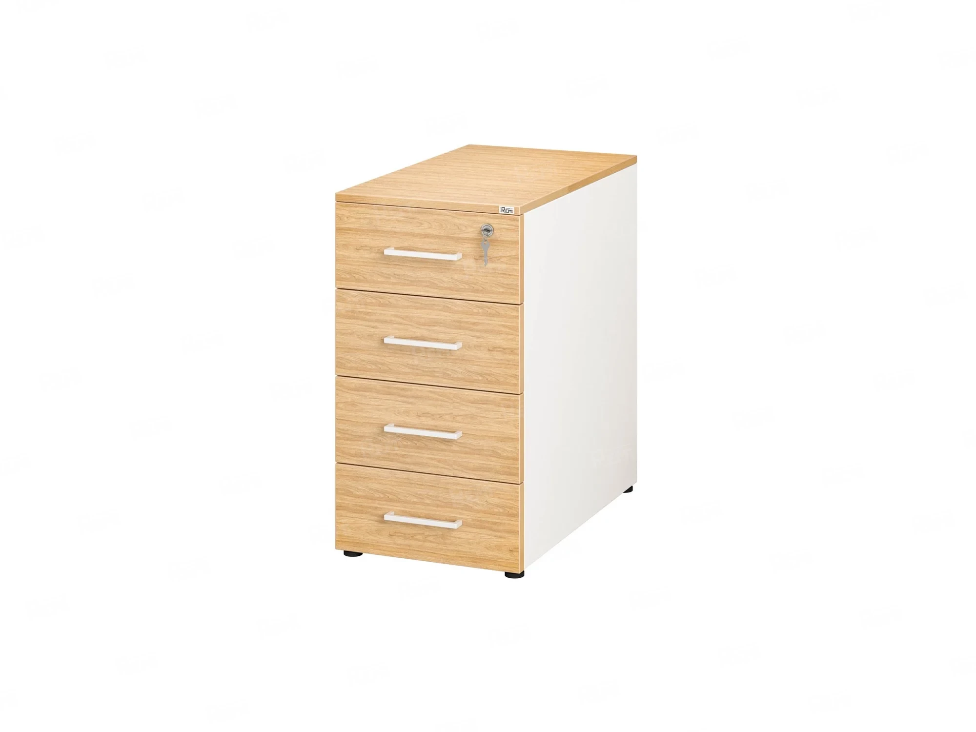 Тумба приставная, 4 ящика 400x800x750 RM121-40x80 Вяз Швейцарский светлый/Белый