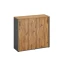 Низкий шкаф-купе, 3 полки, на регулируемых опорах 1200x420x1100 RM129-120x42 Дуб Юстус/Серый