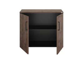 Шкаф низкий распашной, регулируемые опоры, 2 уровня 900x420x750 RM148-90x42 Дуб Апрельский шоколад/Черный