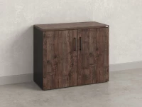 Шкаф низкий распашной, регулируемые опоры, 2 уровня 900x420x750 RM148-90x42 Дуб Апрельский шоколад/Черный