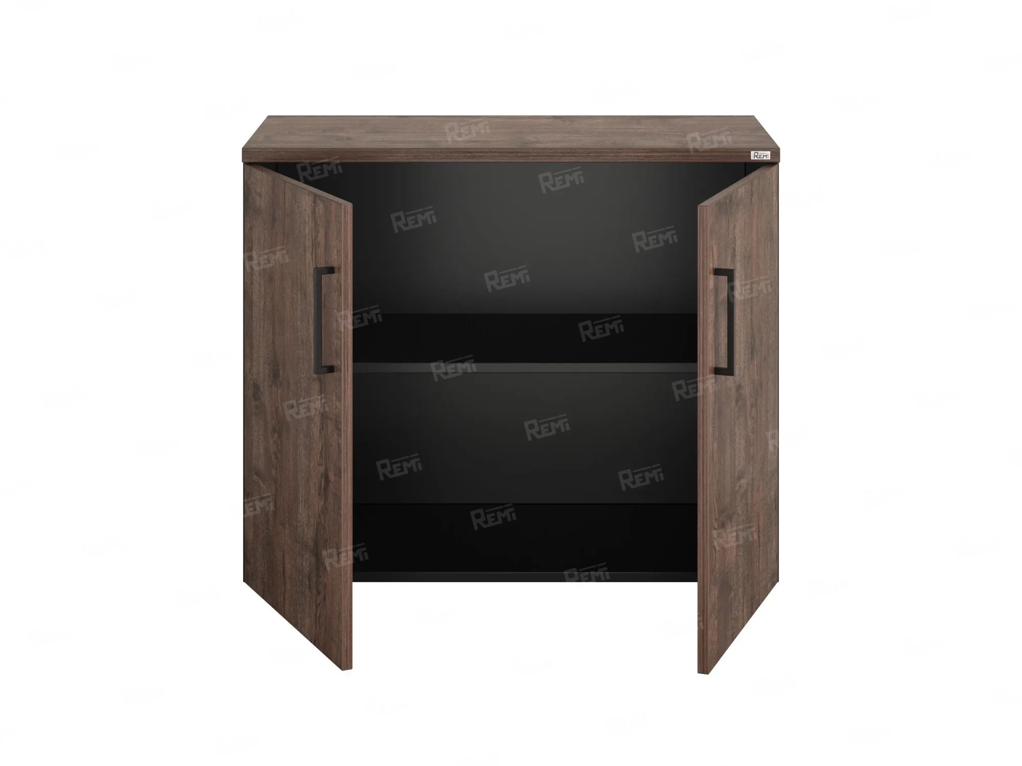 Шкаф низкий распашной, регулируемые опоры, 2 уровня 900x420x750 RM148-90x42 Дуб Апрельский шоколад/Черный