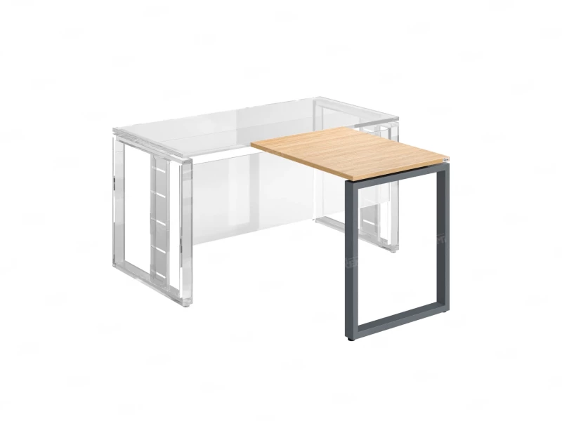 Брифинг прямой, с парящей столешнецей, на О-образном каркасе 1300x800x750 RM072-13x8 Вяз Швейцарский светлый/Серый