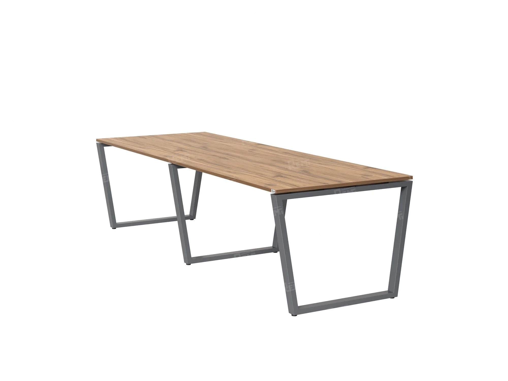 Cтол для переговоров, на V-обазном каркасе 2100x1400x750 RM082-210x140 Дуб Юстус/Серый
