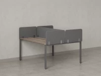 Бенч-система, 2 рабочих места, на П-образных опорах, 5 тканевых экрана 1800x1200x750 RM165-3-18x12 Дуб Маувелла/Серый