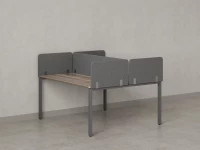 Бенч-система, 2 рабочих места, на П-образных опорах, 5 тканевых экрана 1800x1200x750 RM165-3-18x12 Дуб Маувелла/Серый