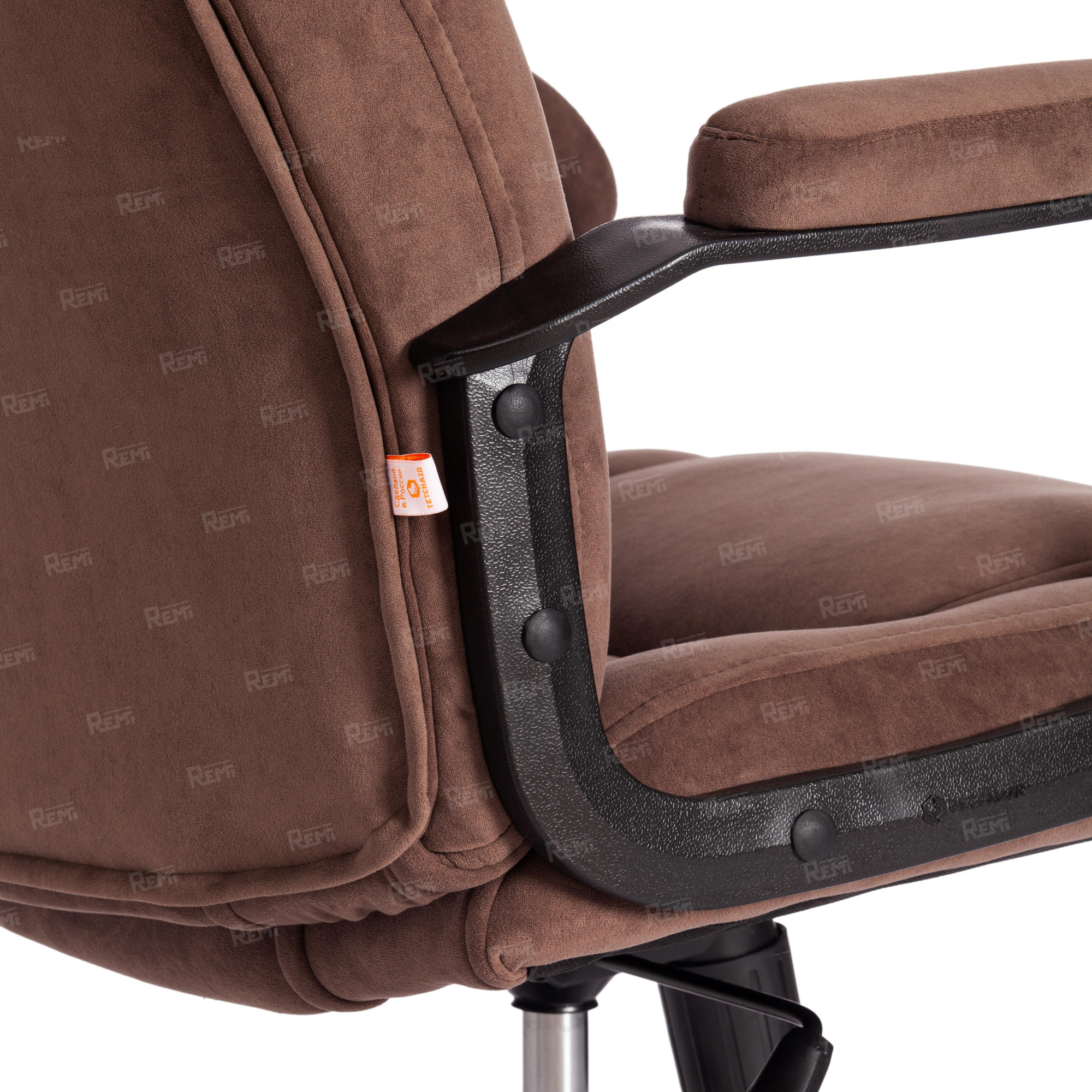 Кресло BERGAMO хром Коричневый/Коричневый, Флок (арт. 19372)