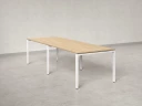 Cтол для переговоров, на П-образном каркасе 2200x1000x750 RM080-220x100 Вяз Швейцарский светлый/Белый