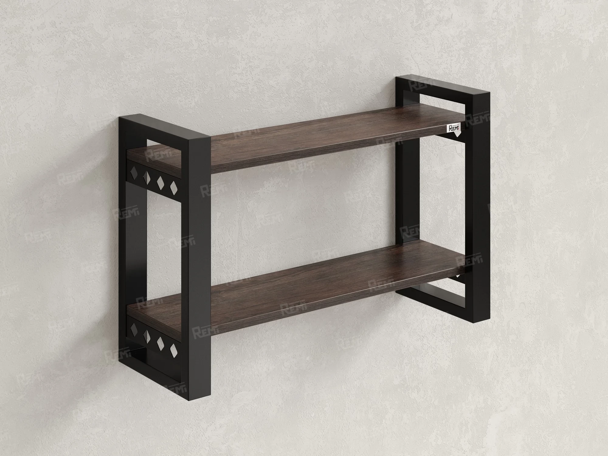 Полка настенная 900x200x500 RM194-90x20 Дуб Апрельский шоколад/Черный