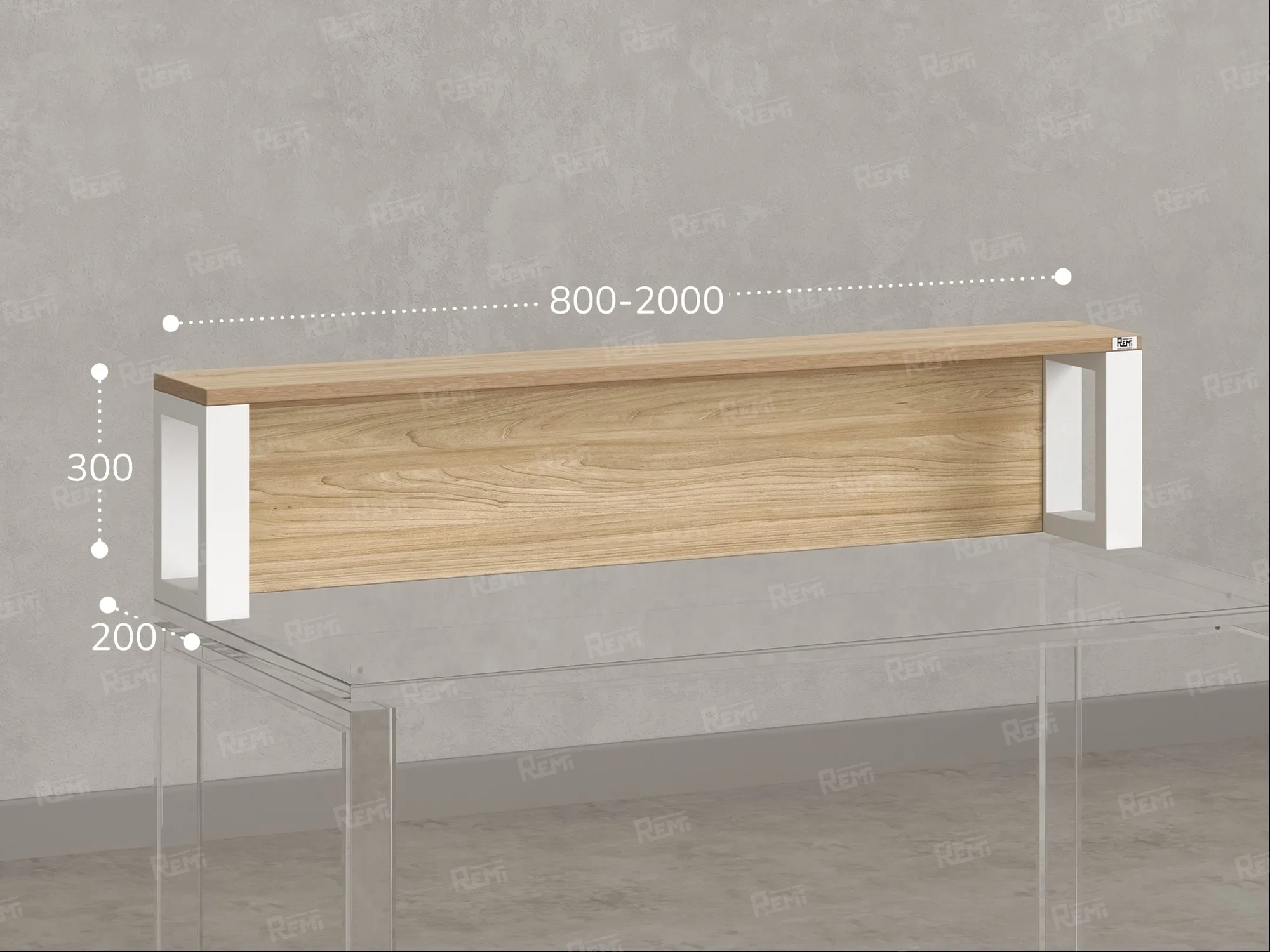 Надстройка для стола 1600x200x300 RM208-160x40 Вяз Швейцарский Светлый/Белый