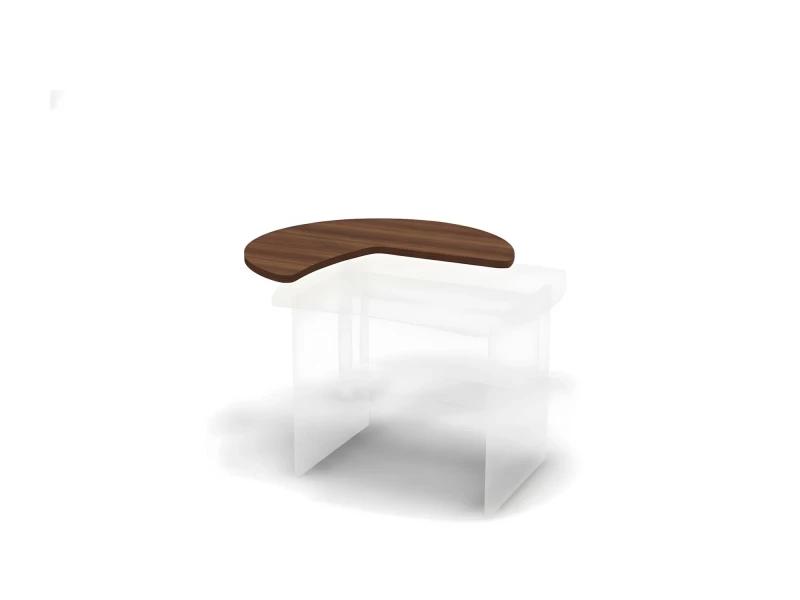 BRL RB024-109х107L Приставной элемент для стола 85 см (без опоры) ЛЕВЫЙ 1090х1070х28 Орех Вармия