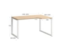 Стол угловой, О-опора, правый 1600x700/900x750, RM054-16x7-9 Вяз Швейцарский светлый/Белый