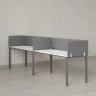 Бенч-система в 1 ряд, 2 рабочих места 5 тканевых экранов 2700x600x750 RM167-1-27x6 Белый/Серый