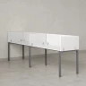 Бенч-система в 1 ряд, 2 рабочих места 5 ЛДСП экранов 3200x800x750 RM167-2-32x8 Белый/Серый